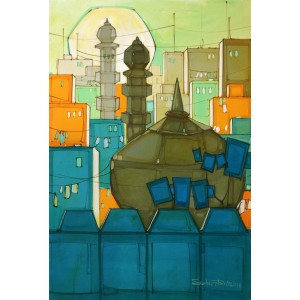 Salman Farooqi, 24 x 36 Inch, Acrylic on Canvas, Cityscape Painting-AC-SF-156